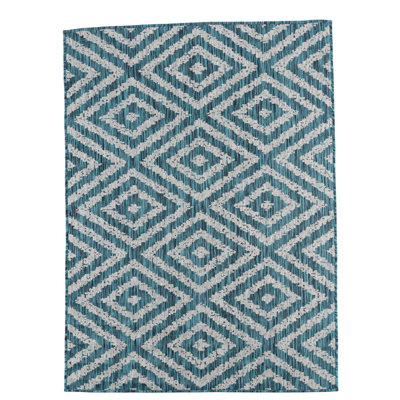 Roanan Geometric Machine Made 47.24cm X 66.93cm Indoor / Outdoor Area Rug