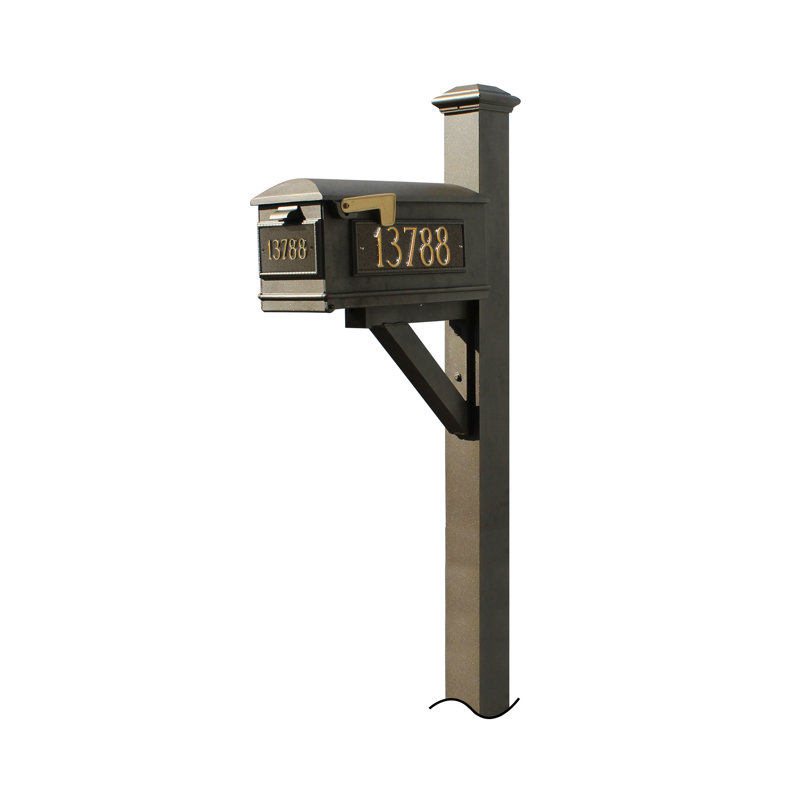 Boîte aux lettres Lewiston avec poteau inclus, Oui, Bronze