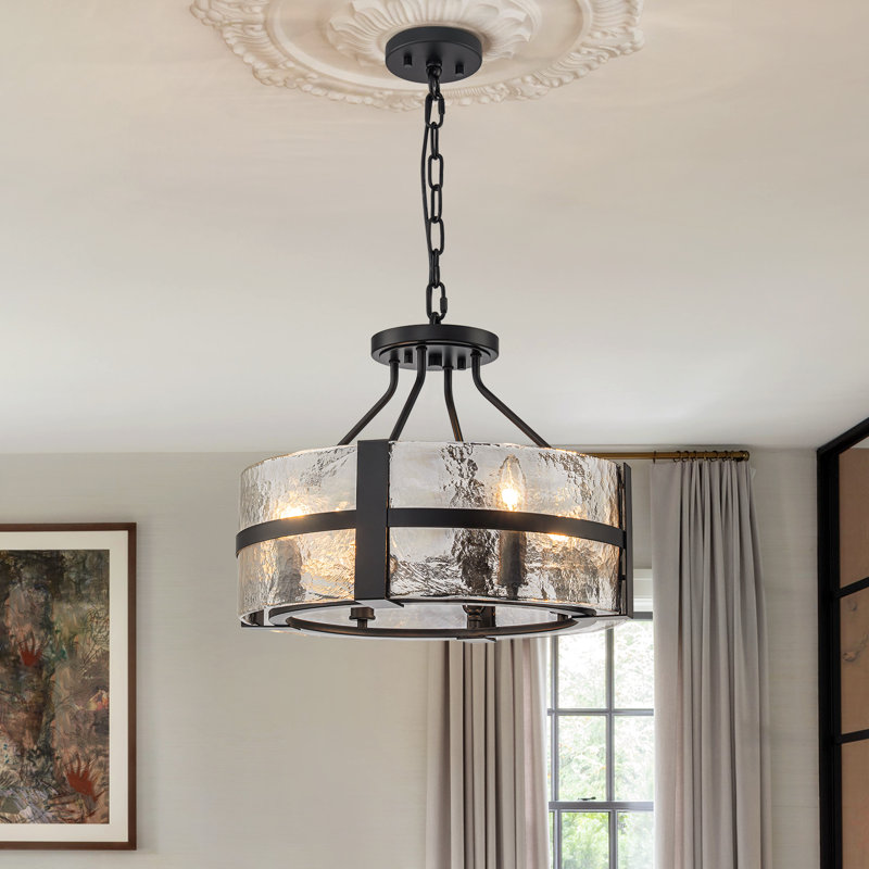 4-Light Dimmable Drum Chandelier