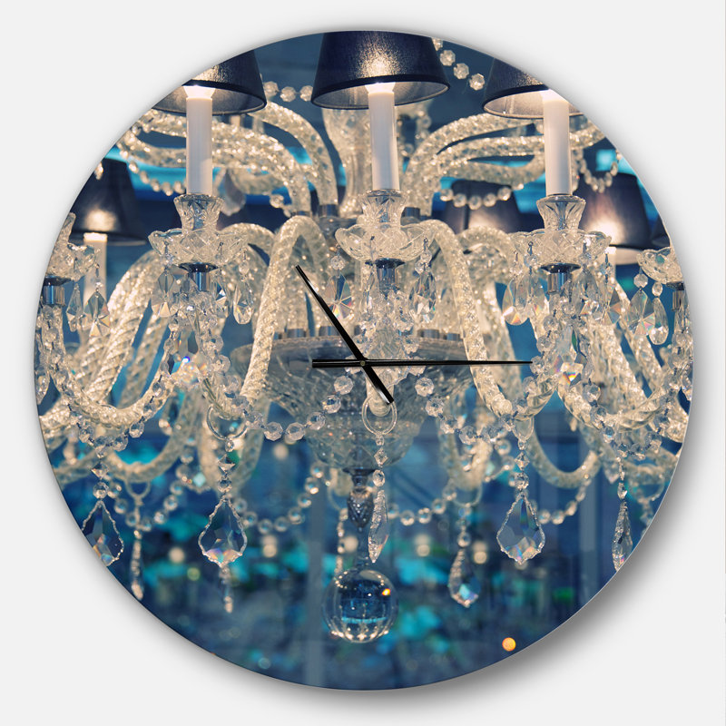 Lustre en cristal bleu rétro - horloge murale Shabby Elegance, Grand