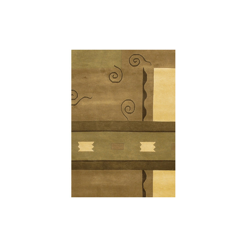 Aadi Abstract Hand-Knotted Wool Brown/Beige Area Rug, Rectangle 7'9" x 10'6"