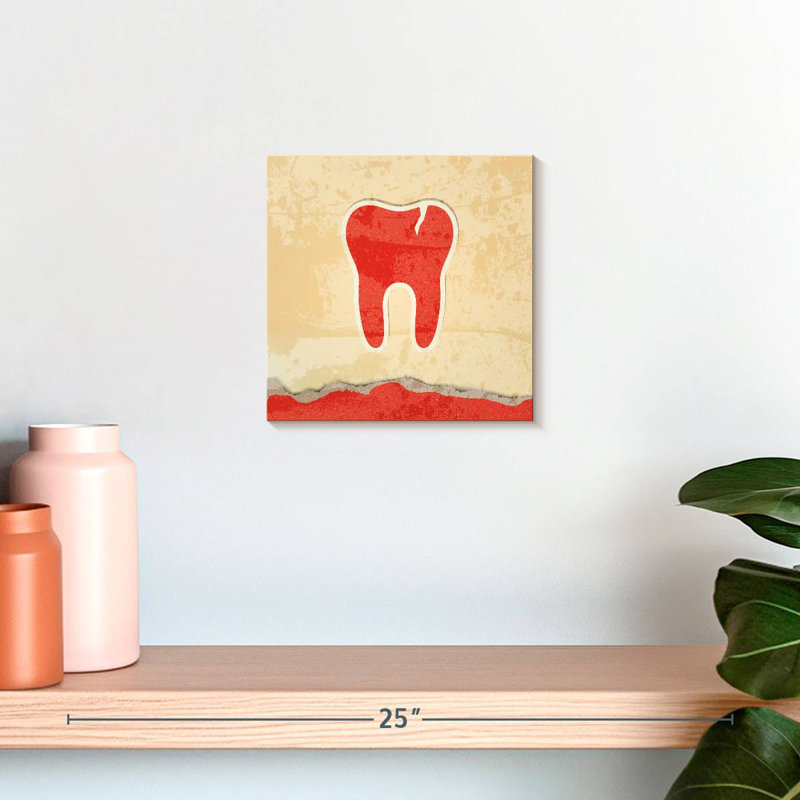 Retro Red Tooth, 10" H x 10" W