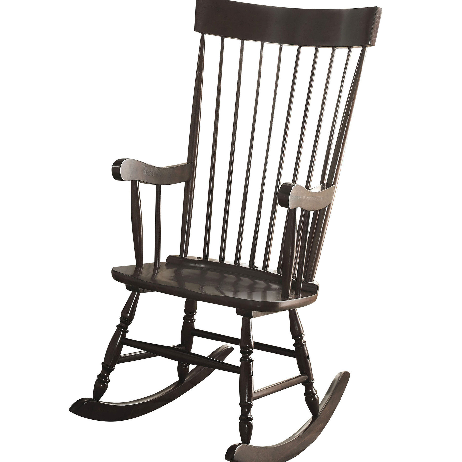 Small Spindle Back Rocker George Oliver Timeless Black Spindle Back Rocker - 34.65 In. Package ...