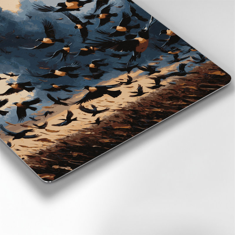 Art mural en métal oiseaux, H 12 po x l 12 po