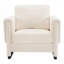 Fauteuil d'appoint rembourré avec accoudoirs en bois massif, fauteuil club carré en tissu bouclé avec coussin épais, chaise d'appoint moderne avec piètement luge pour salon et chambre-1715140337