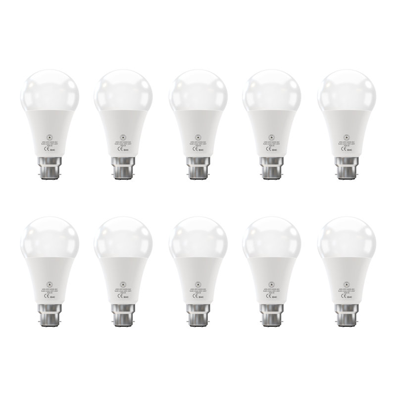 10 Pack LED B22 A95 Light Bulb, 22W (100W Equivalent) Non-Dimmable Cool White 6500K 2206lm Energy Saving GLS LED Golf Super Bright Light for Home Lining Dining Area Appliance