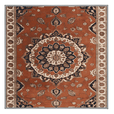 Machine Washable Persian Brown Area Rug
