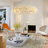 Dandelion 12 - Light Dimmable Gold Round Crystal Chandelier