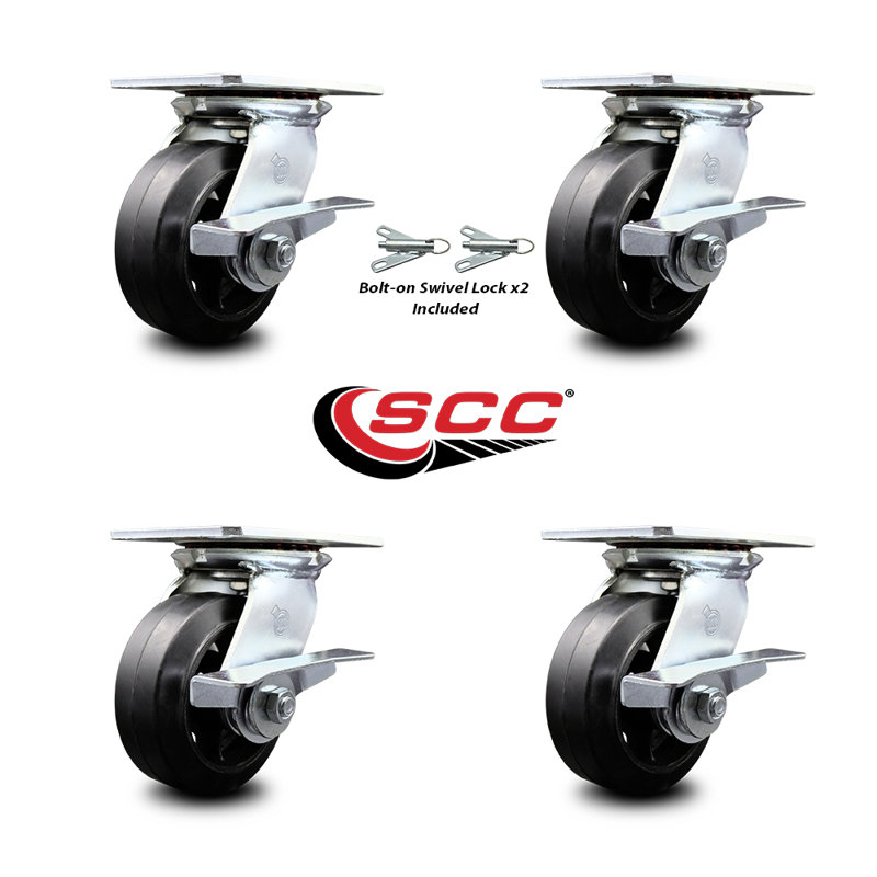 Caoutchouc sur roulettes en acier