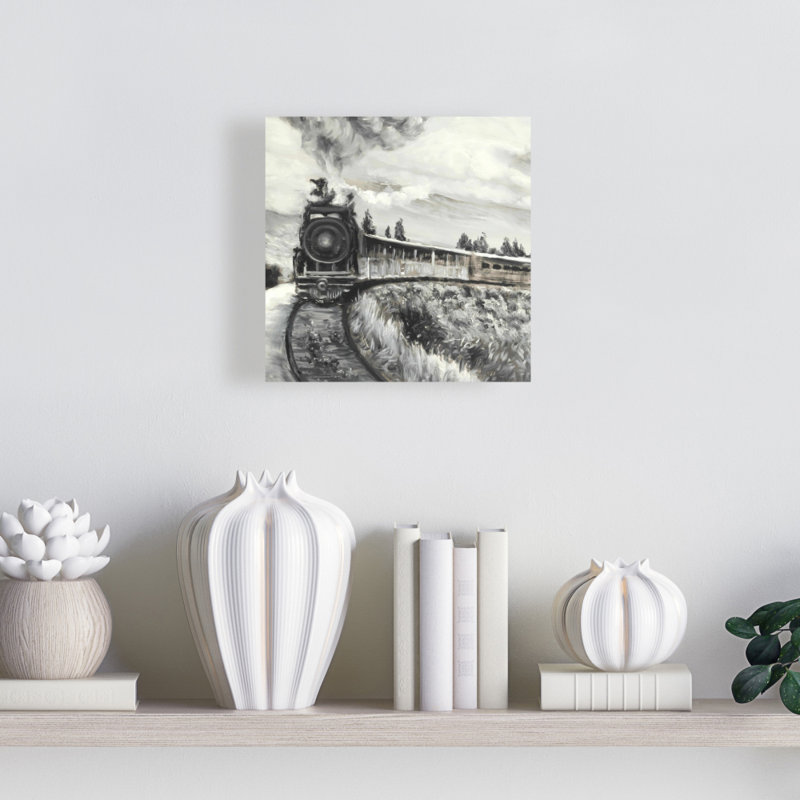 Toile grise pour chambre à coucher - train à vapeur