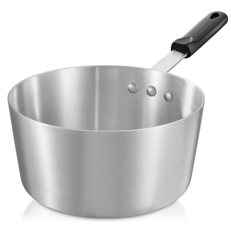 Aluminum Sauce Pan & Silicone Handle, NSF Professional Cookware, 3.75 quarts