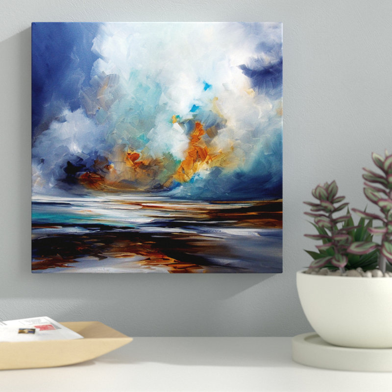 Sand Spin, peinture sur toile tendue, H 18 po x l 18 po x P 1,5 po, Toile avec cadre noir, Pas de tapis
