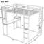 Lit mezzanine double en métal blanc avec bureau et 2 tablettes-380552199