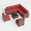 Ensemble de conversation modulaire en osier pour 7 personnes avec coussins-1257932493-1257932495