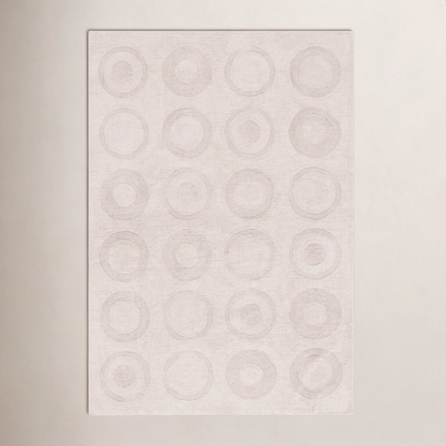 Mullen Ivory Washable Hand-Woven Cotton Rug, Rectangle 4' x 6'