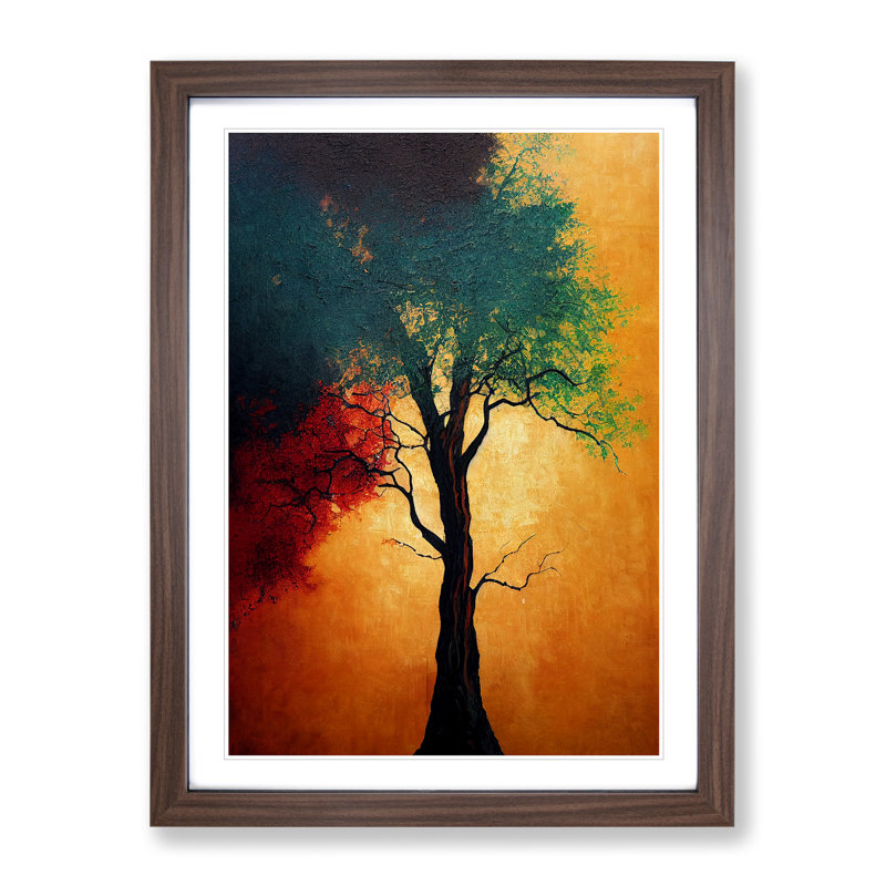 Heavenly Tree - Single Picture Frame Print, 64cm H x 46cm W x 2cm D, Walnut