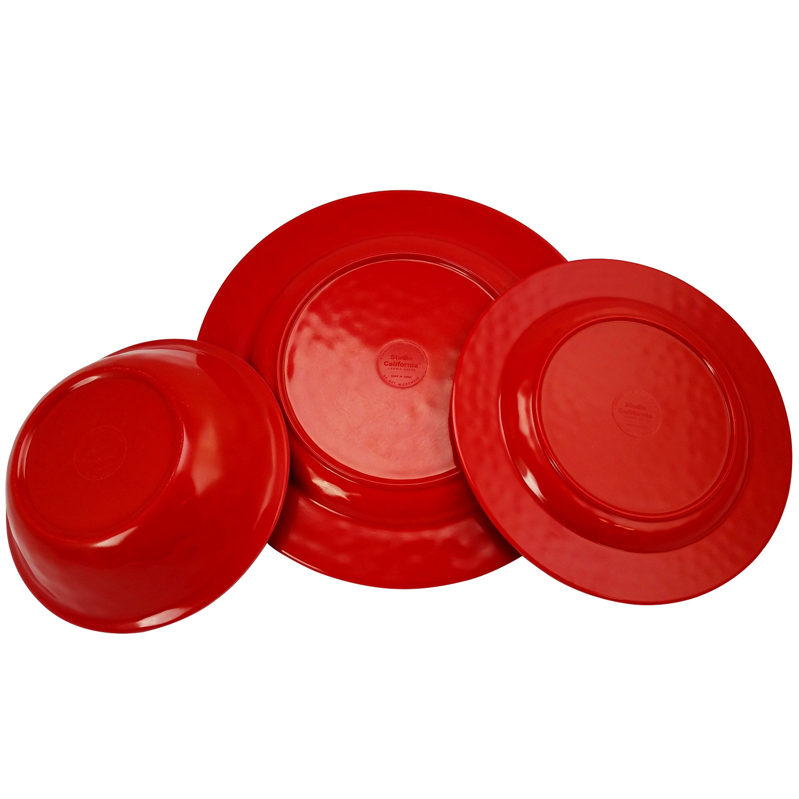 Kristoff Handmade Melamine Dinnerware Set, Red