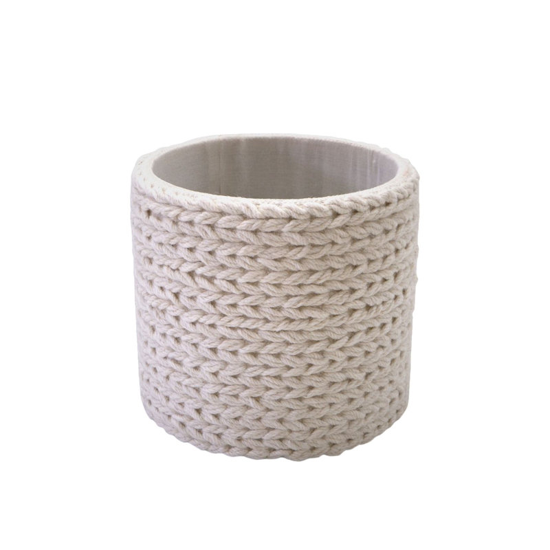 Elegant Ivory Rope 16" Round Storage Ottoman with Hidden Compartment