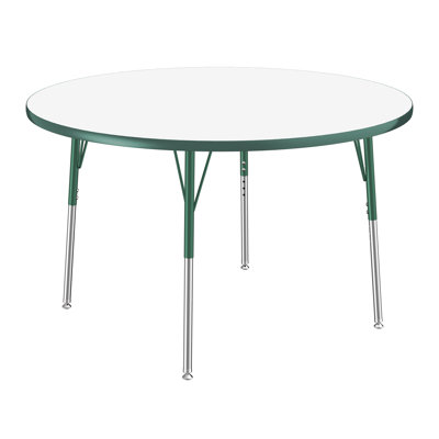 Table ronde d'activités effaçables à sec avec pieds réglables - blanc / noir