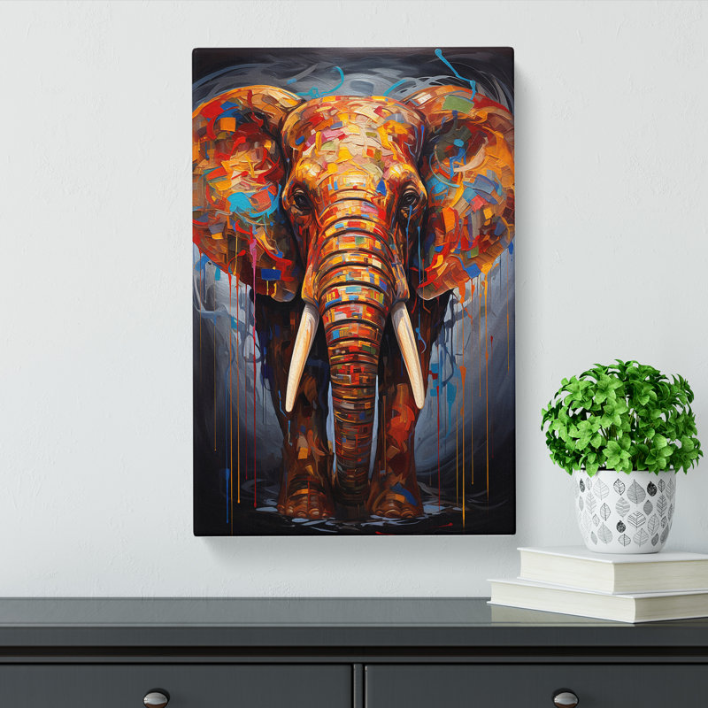 Elephant Modern - Wrapped Canvas