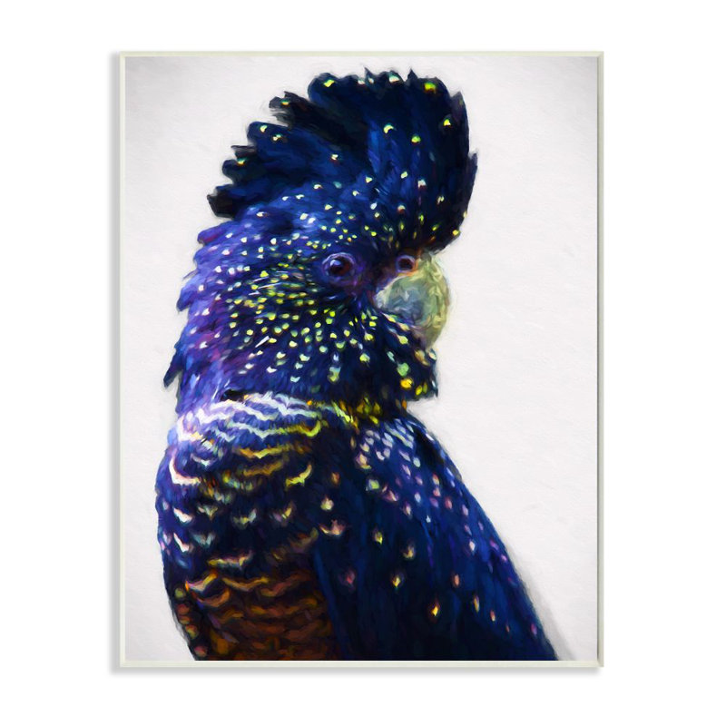 Tropical Parrot Blue and Gold 10x15 MDF Wall Art