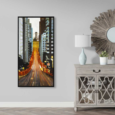 San Francisco by Night - Framed Canvas for Bedroom Decor