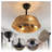 19-Inch Black Rope Suspension Ceiling Fan Light with 4 Bulbs and Dimmer
