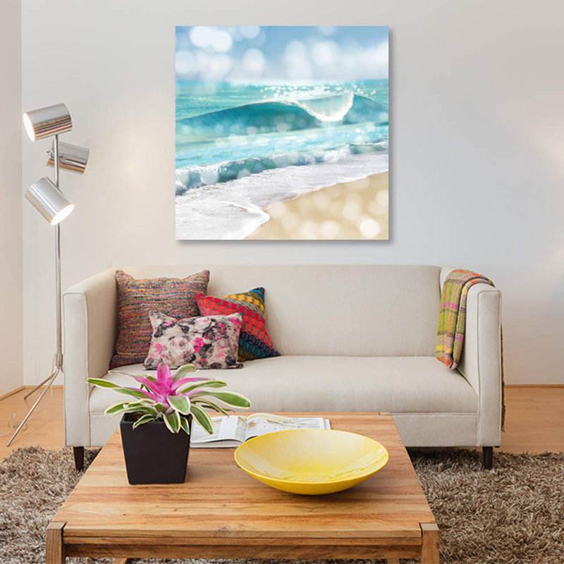 'Ocean Reflections I' by Kate Carrigan Graphic Art Print on Wrapped Canvas, 93.98 cm H x 93.98 cm W x 1.91 cm D