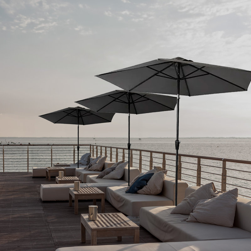 Parasol rond en tissu Campton Hills 9 pi Arlmont & Co.