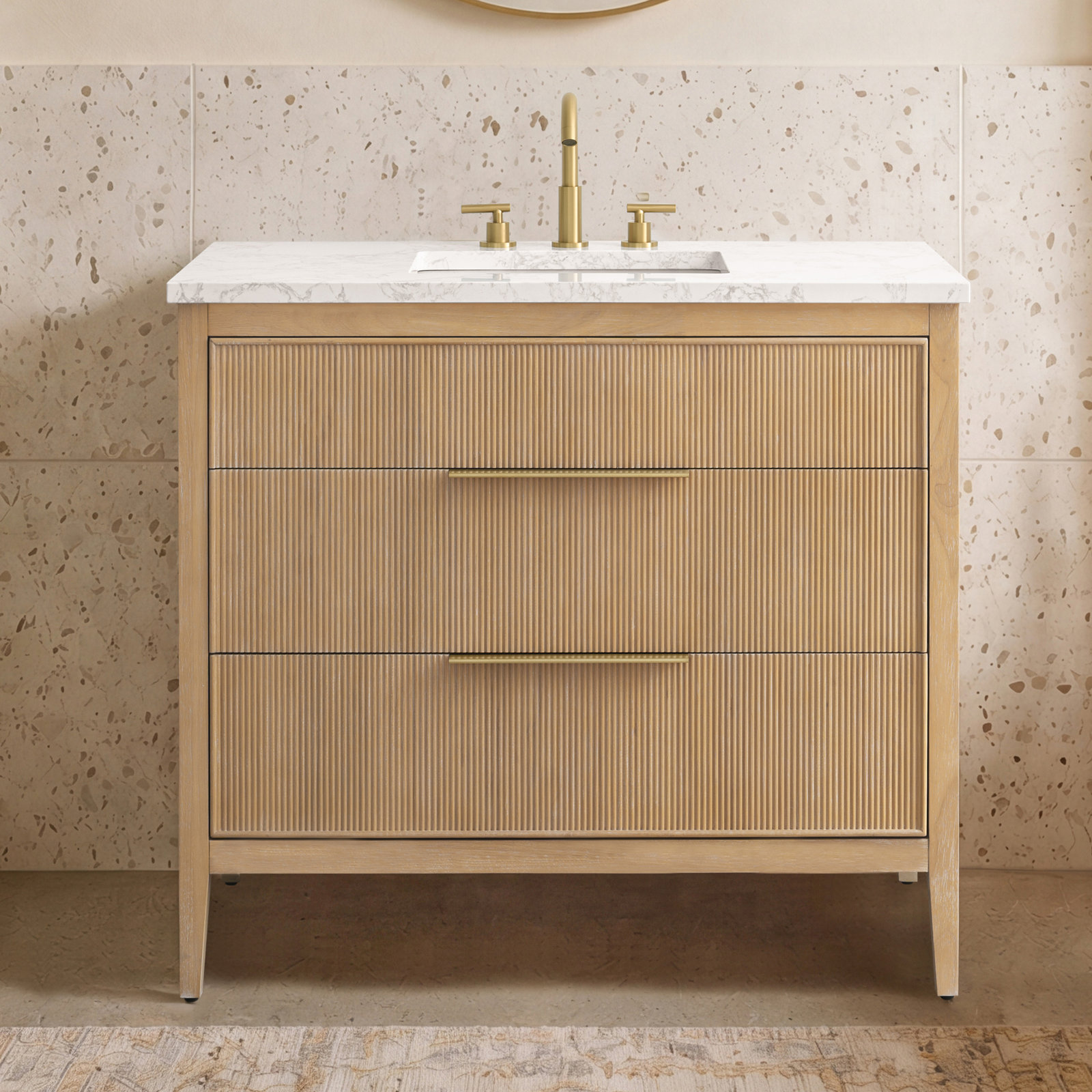 Bilroy 42" Oak Single Bathroom Vanity, Classic Oak