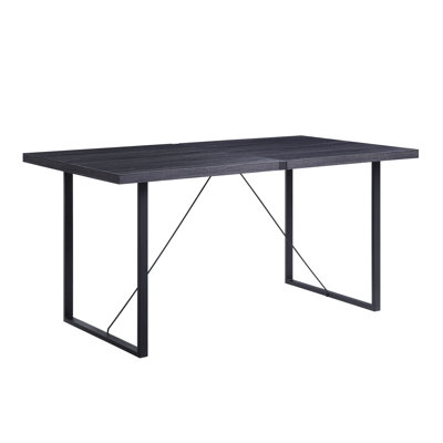 Table de salle à manger élégante en chêne gris et noir, rectangulaire et robuste