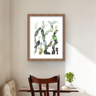Pattern Opuntia Cactus - Exotic Framed Print for Home Decor