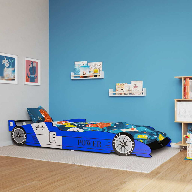 Chris Children's Race Car Bed 90x200 cm, Blue