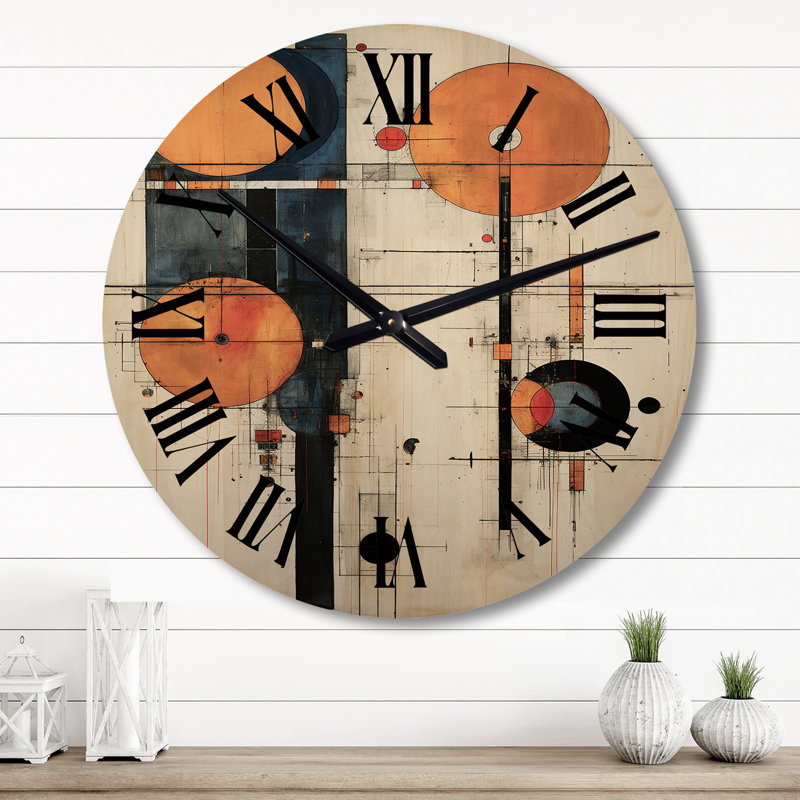 Horloge murale en bois massif Perrytown, Grand