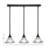 3 Light Stem Hung Linear Pendalier Shown With 7" Teal Crystal Glass-71758154-71758156-118372363