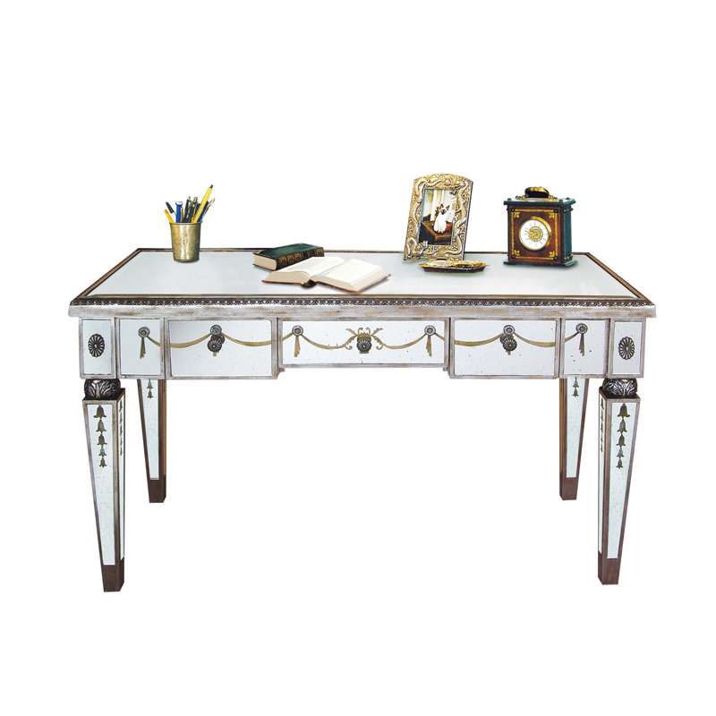 Bureau d'écriture à miroir avec trois tiroirs