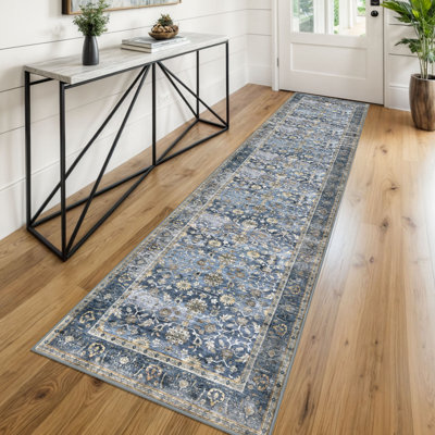 Area Rug Machine Washable Rug Oriental Indoor Rugs with Non-Slip Backing