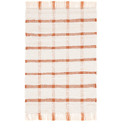 Aaronn Handwoven Recycled Cotton Plaid Rug
