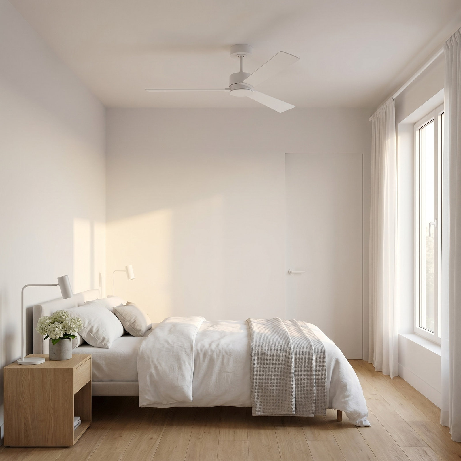 Martrell Ceiling Fan, Matte White, 52", Matte White