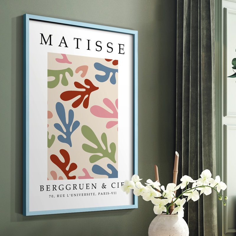 Matisse C III, reproduction encadrée - bois massif, Bleu, H 10 po x l 8 po