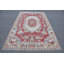 Tapis turc antique à motif floral rouge authentique idéal pour le décor de la salle à manger et du salon