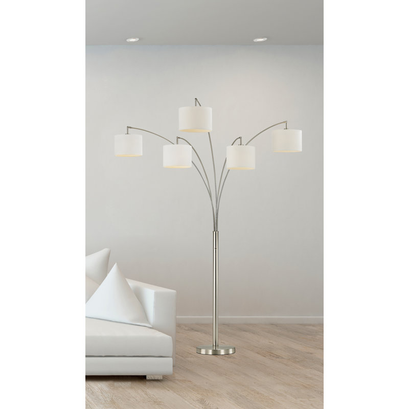 Lucianna 83'' Tree Floor Lamp, Brushed Steel