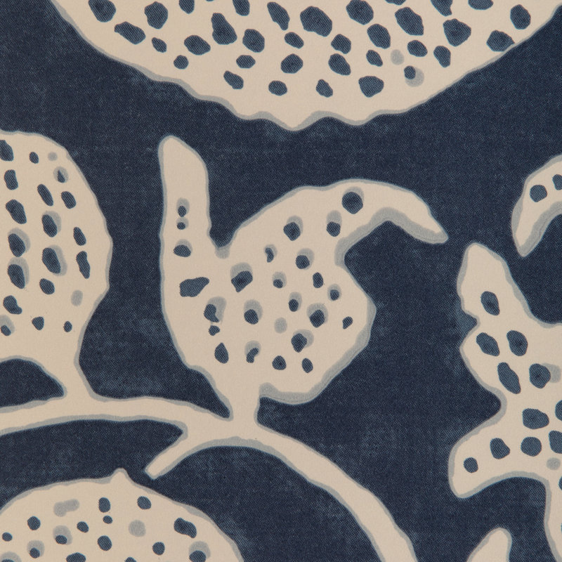 Clare Eldora Floral Wood Pulp Blend Pretrimmed Roll, Indigo