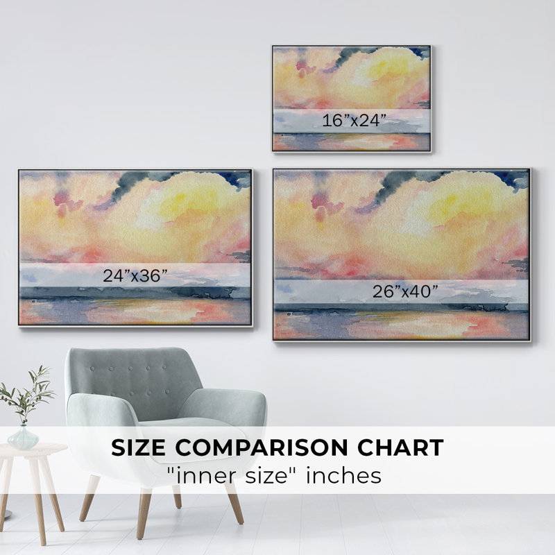 Prism Seascape III - reproduction de cadre flottant sur toile, H 27 po x l 41 po x P 2 po, Blanc