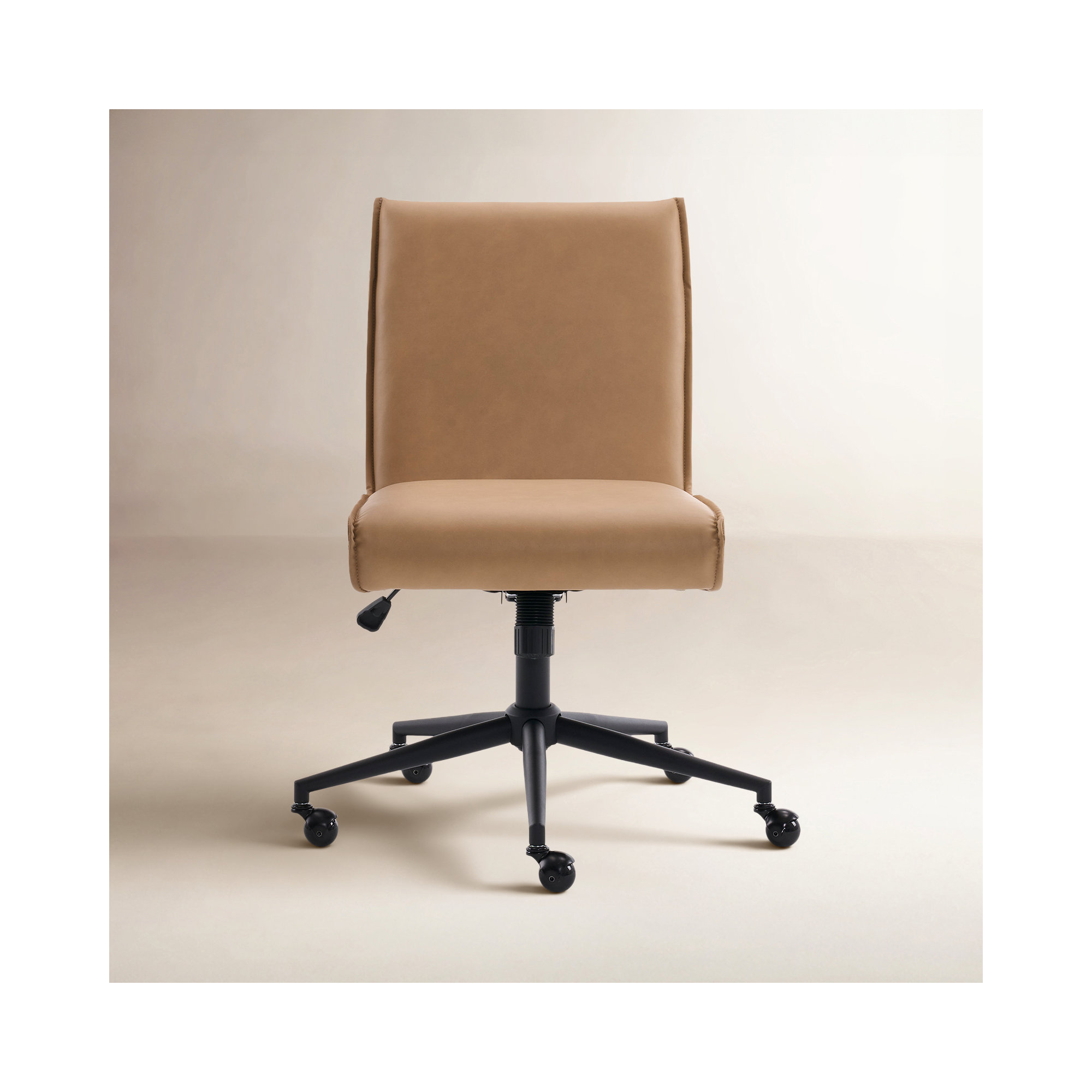Claudie Upholstered Task Chair, Taupe Faux Leather