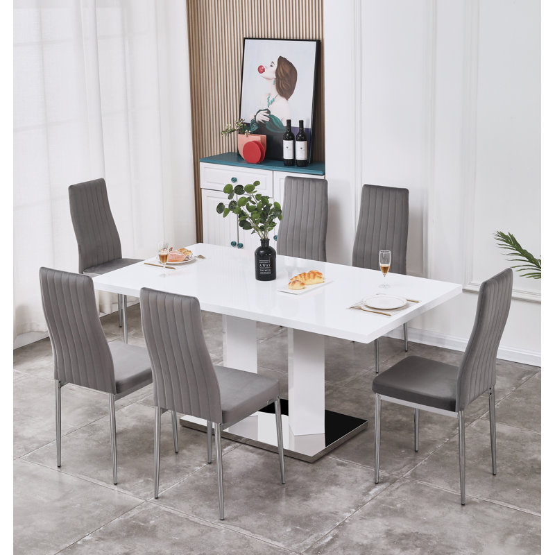 Brittlynn 6 - Person Dining Set, Grey