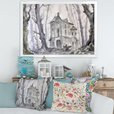 Château hanté dans les bois - Peinture sur toile
