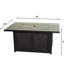 Table de feu rectangulaire en aluminium 50 x 32 po, 55 000 propane, verre et couvercle, bronze antique, confortable pour l'extérieur, propane, verre