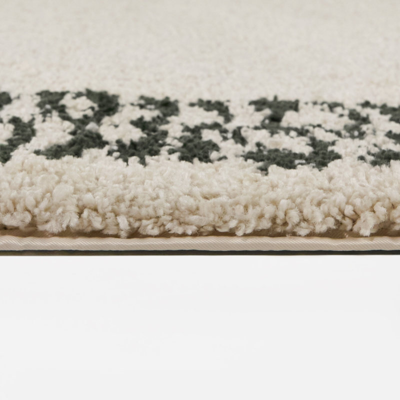 Grove Green Botanical Border Oval Area Rug, 6'7" x 9' Oval