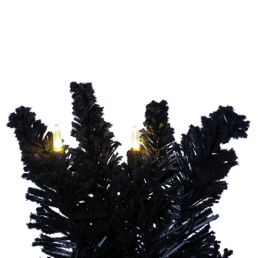 Frosted Pre-Lit Fir Halloween Wreath, 24" H x 24" W